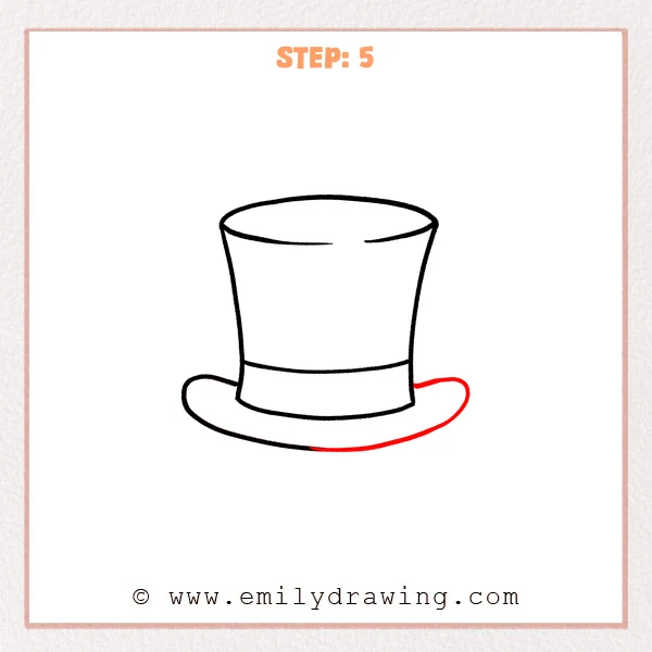 how to draw a top hat - Step 5